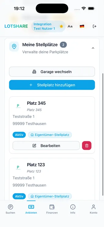 Stellplatz freigeben